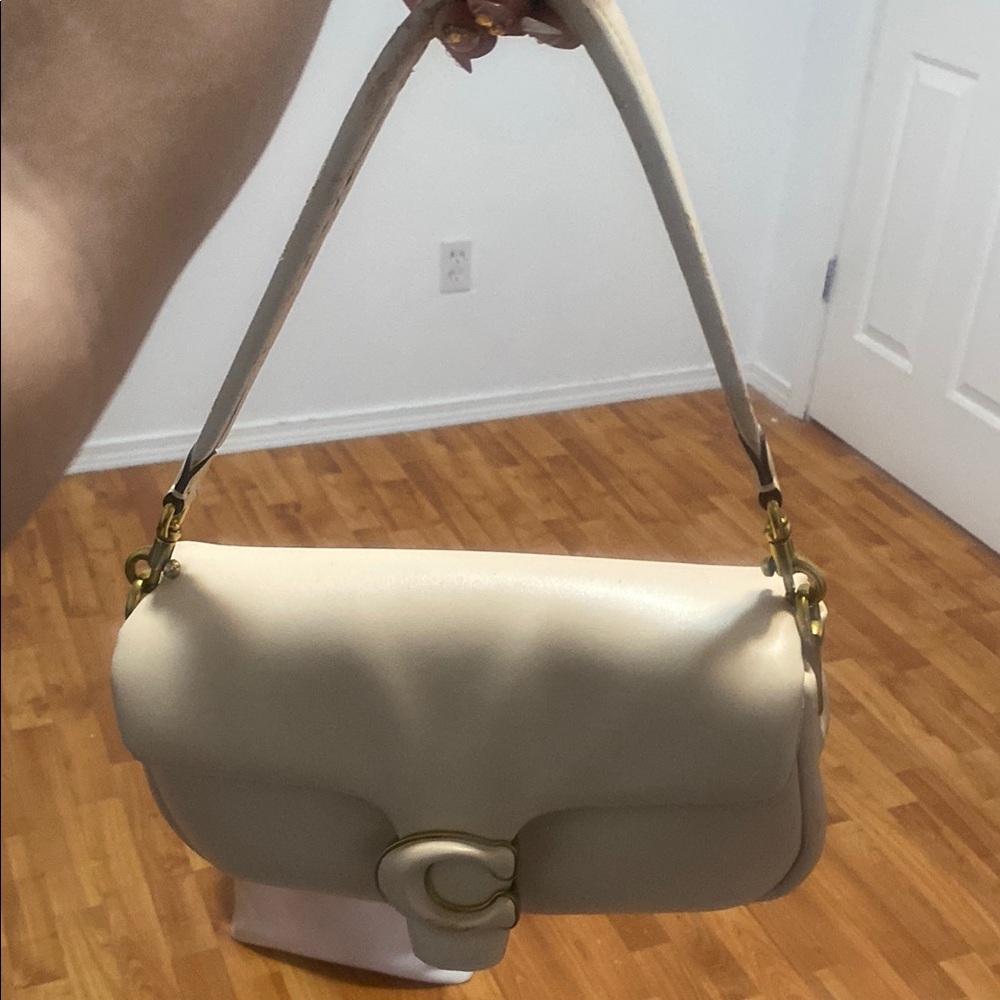 Coach Cream Shoulder Bag with Gold Hardware